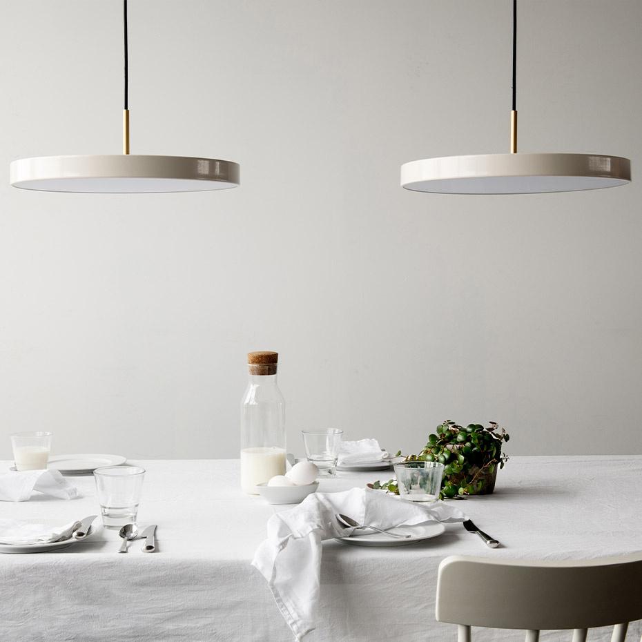 Asteria Pendel Mini Pearl White/Brass