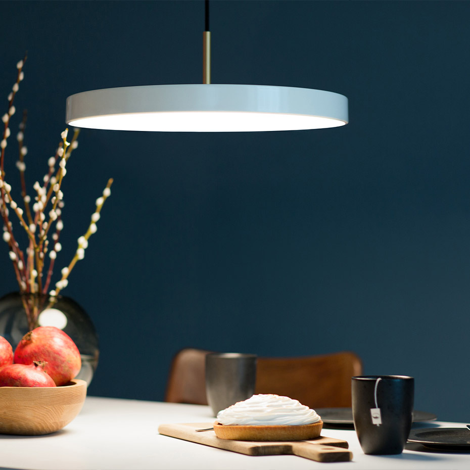 Asteria Plus Pendel Mini Pearl White/Steel