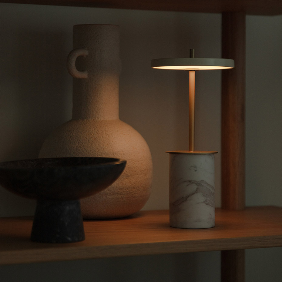 Asteria Move Portable Bordslampa Mini White Marble