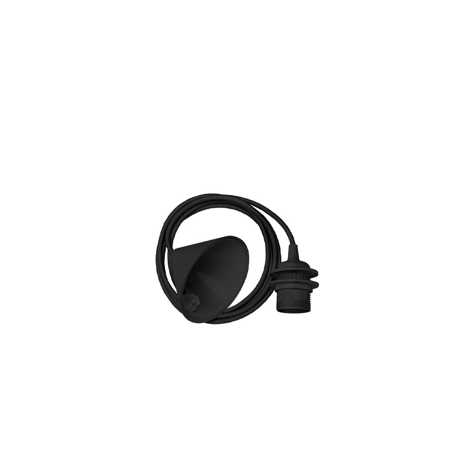 Cord Set Lampupphäng Textilsladd Black E27
