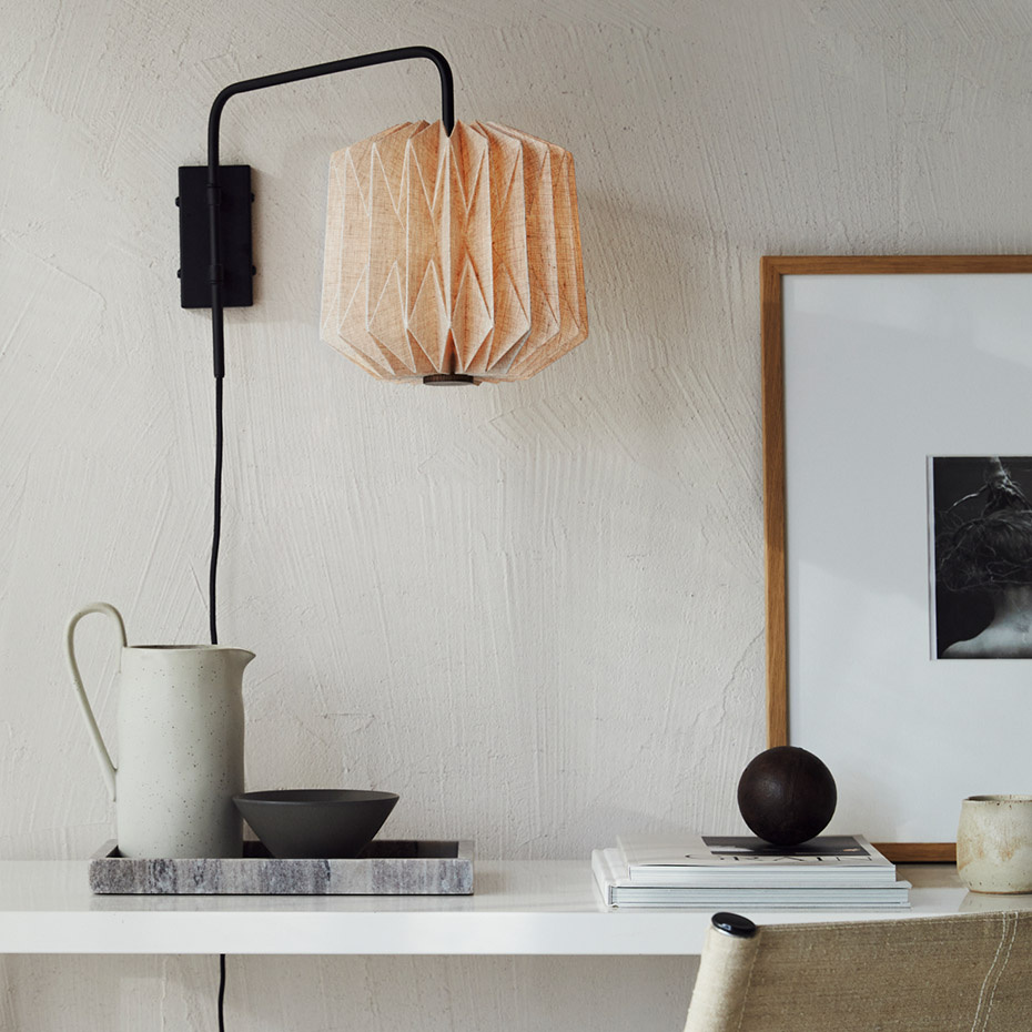 Alba Vägglampa Natur/Svart