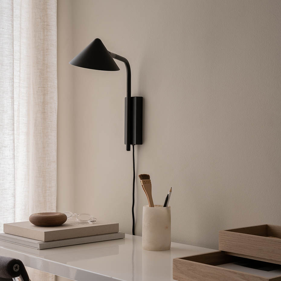 Kuro Vägglampa Mattsvart/Svart Krom