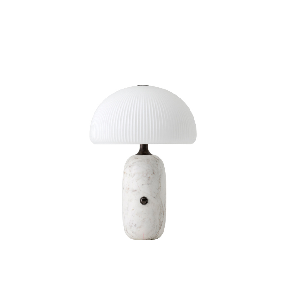 Vipp 592 Sculpture Bordslampa White Marble/Opal Glass