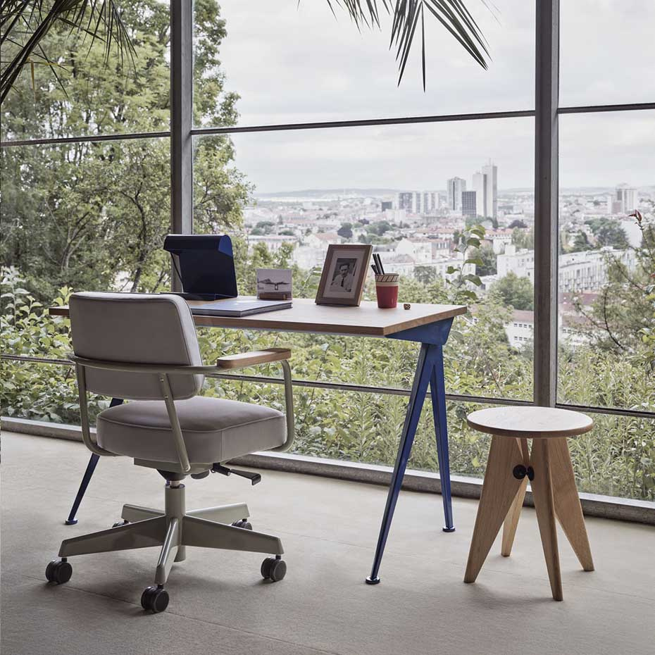 Lampe de Bureau Bordslampa Prouvé Bleu Marcoule