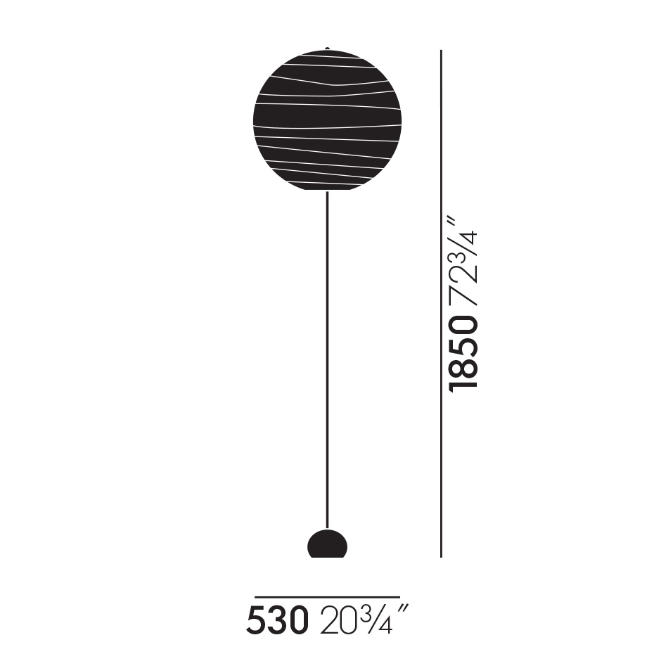 Akari BB3-55DD Golvlampa Washi Paper