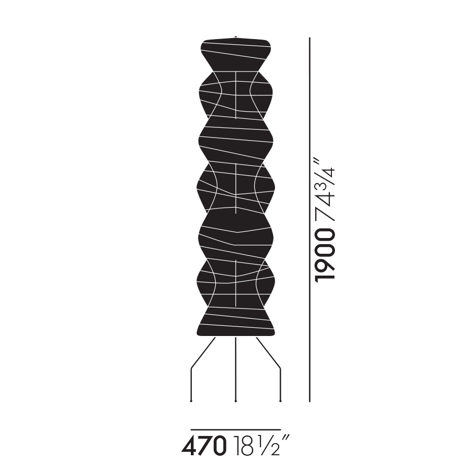 Akari UF4-33N Golvlampa Washi Paper