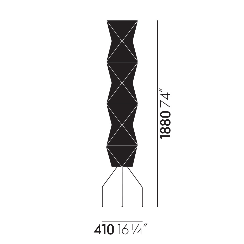 Akari UF4-L8 Golvlampa Washi Paper