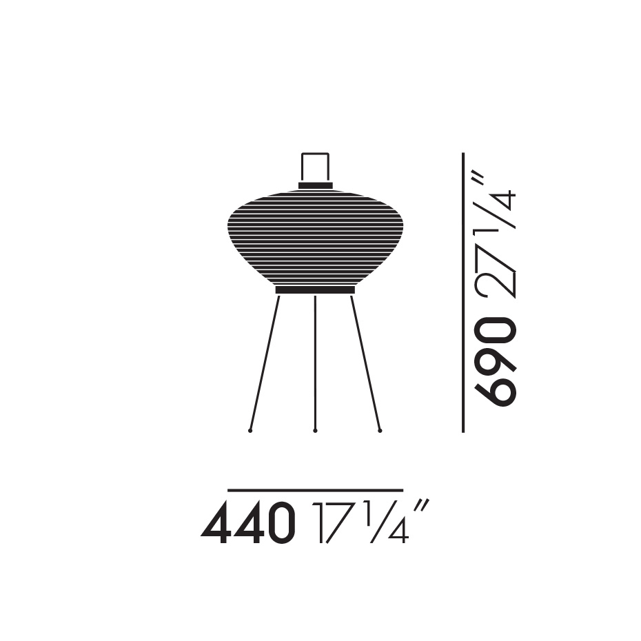 Akari 9A Bordslampa Washi Paper