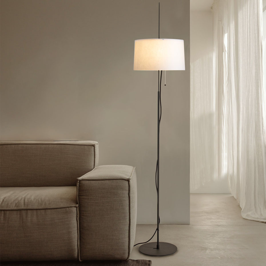 Zladd Golvlampa Stor Mörkgrå/Vit