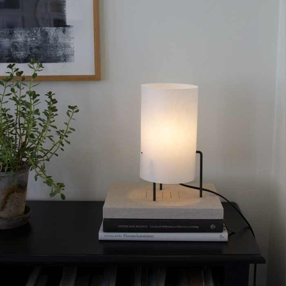 Trefot Bordslampa Mörkgrå/Vit