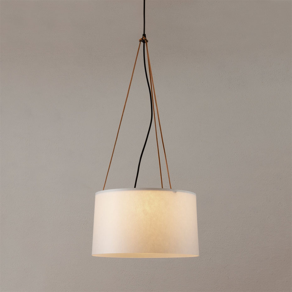 Gadd Pendel 35cm Läderband/Vit