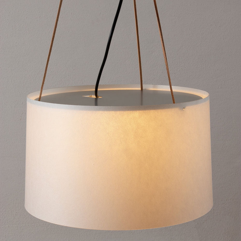 Gadd Pendel 35cm Läderband/Vit