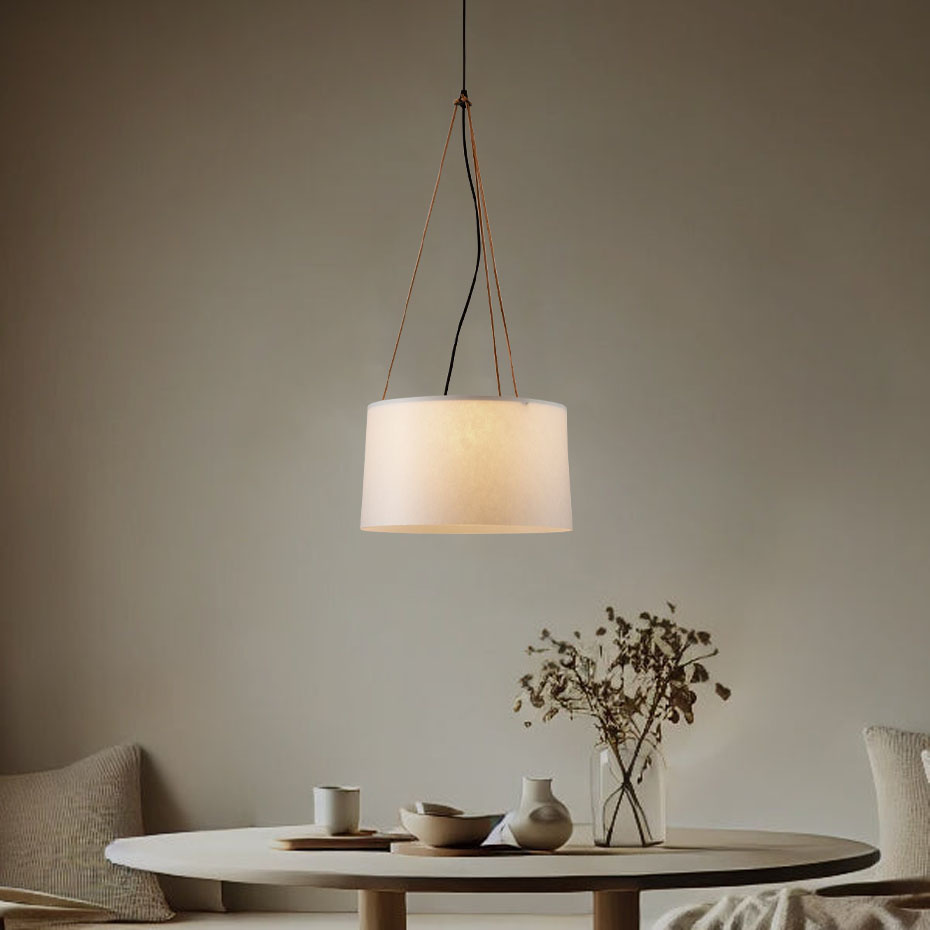 Gadd Pendel 35cm Läderband/Vit